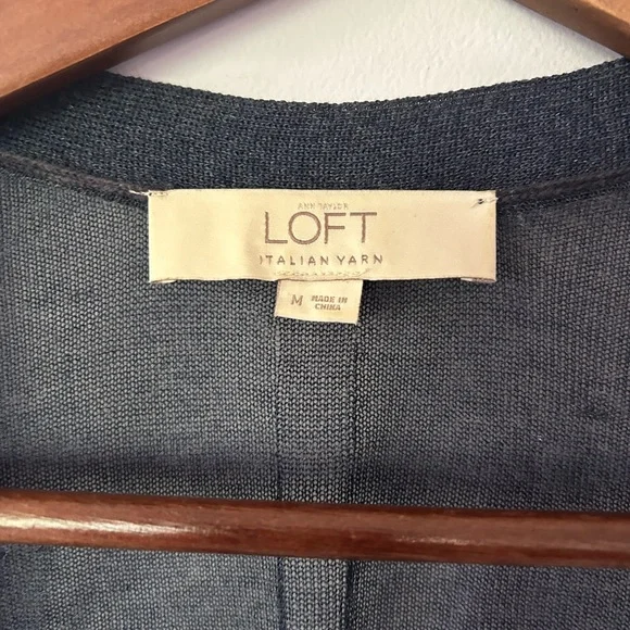 LOFT Sheer Summer Cardigan, GUC, Blue, Size M - Picture 3 of 7